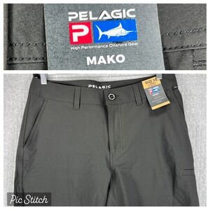 New Pelagic Mako Hybrid performance fishing Shorts Mens 32 Black outdoor camping